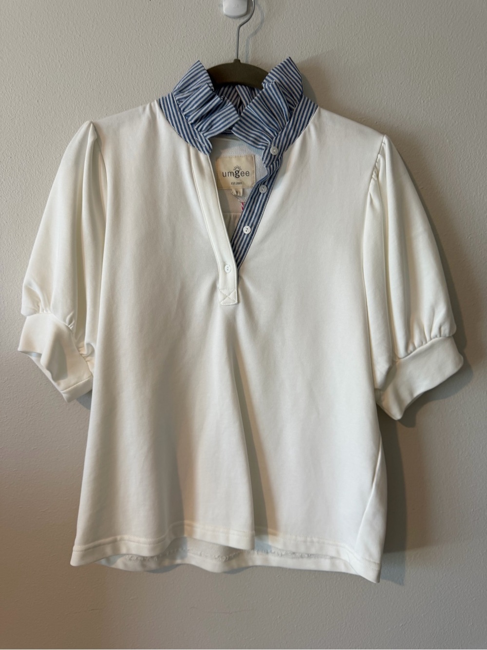 NWT Entro Ruffle Collar Polo (S)